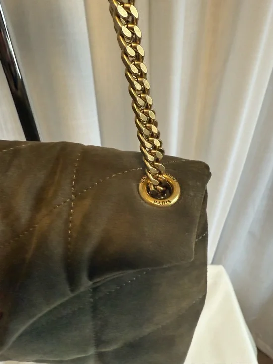 YSL Loulou puffer in suede - Picture 2 of 12